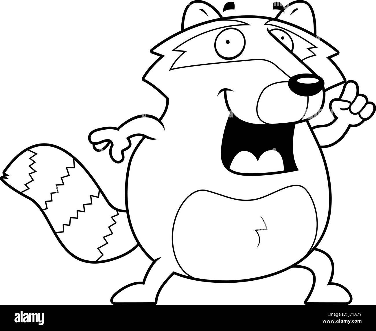 Cartoon Raccoon Black and White Stock Photos & Images - Alamy