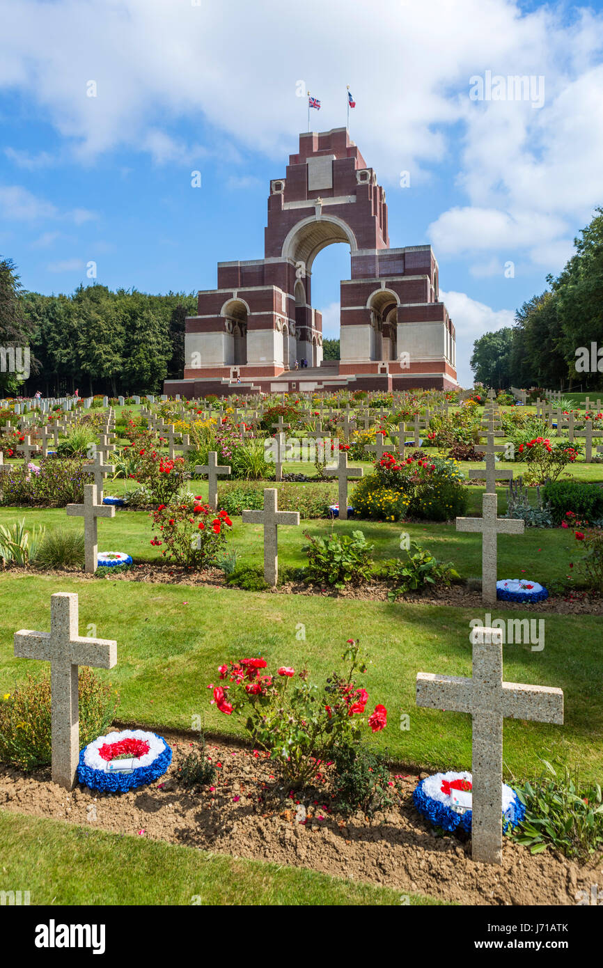 The Thiepval Memorial to the Missing of the Somme, Thiepval, France Stock Photo