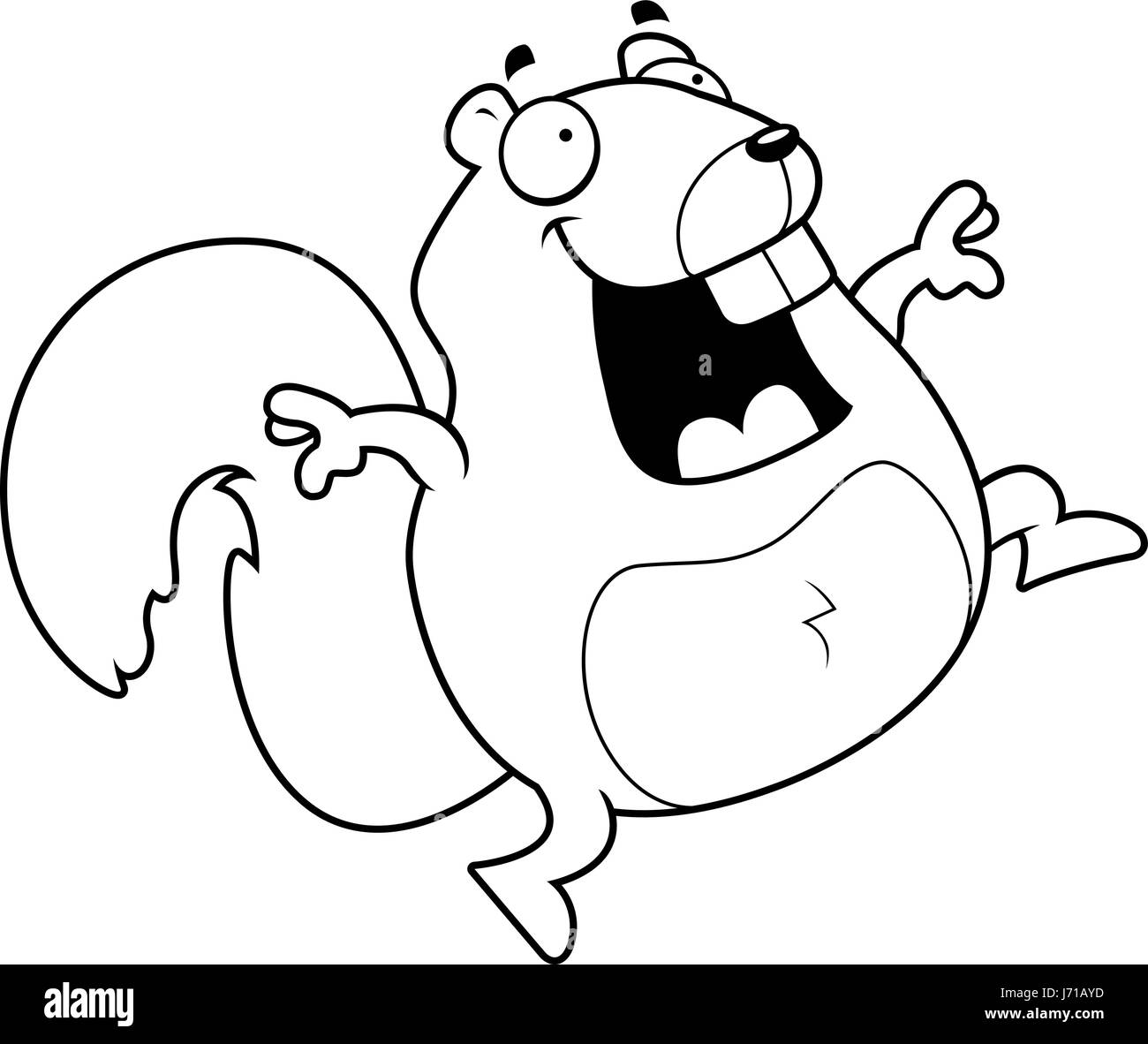 A happy cartoon squirrel jumping and smiling Stock Vector Image & Art