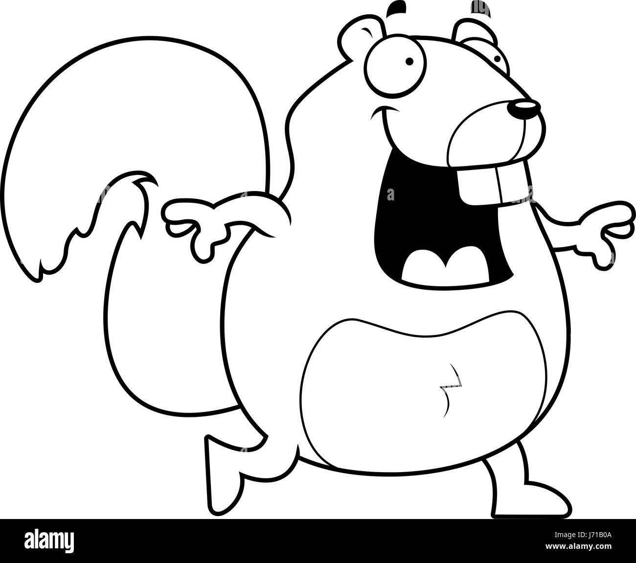 A happy cartoon squirrel walking and smiling Stock Vector Image & Art