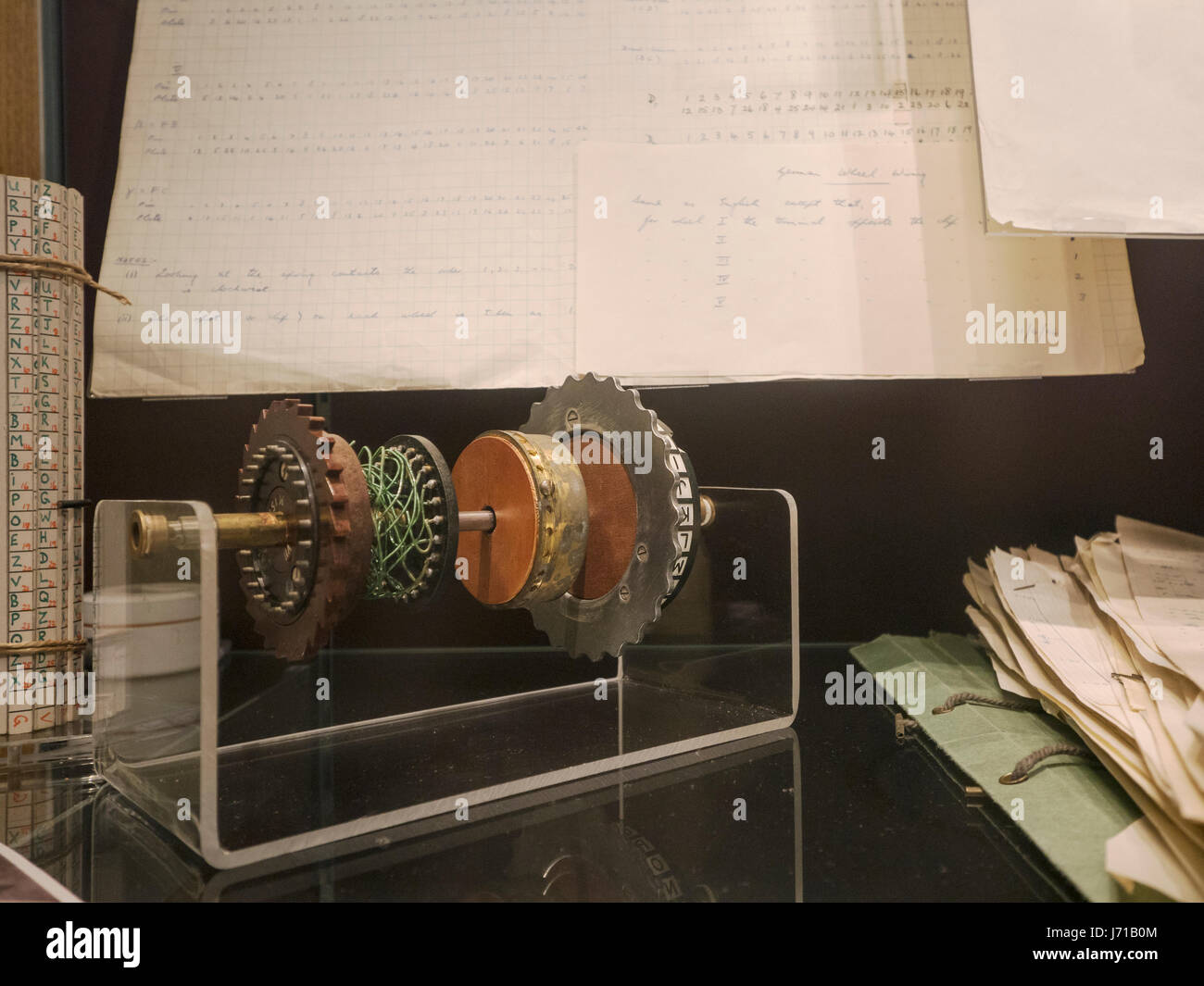 A wheel from a Nazi Enigma Machine used to code World War Two communications. Stock Photo