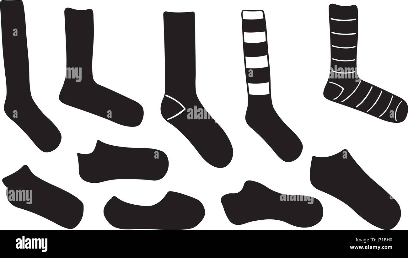 Set of different socks isolated on white Stock Vector