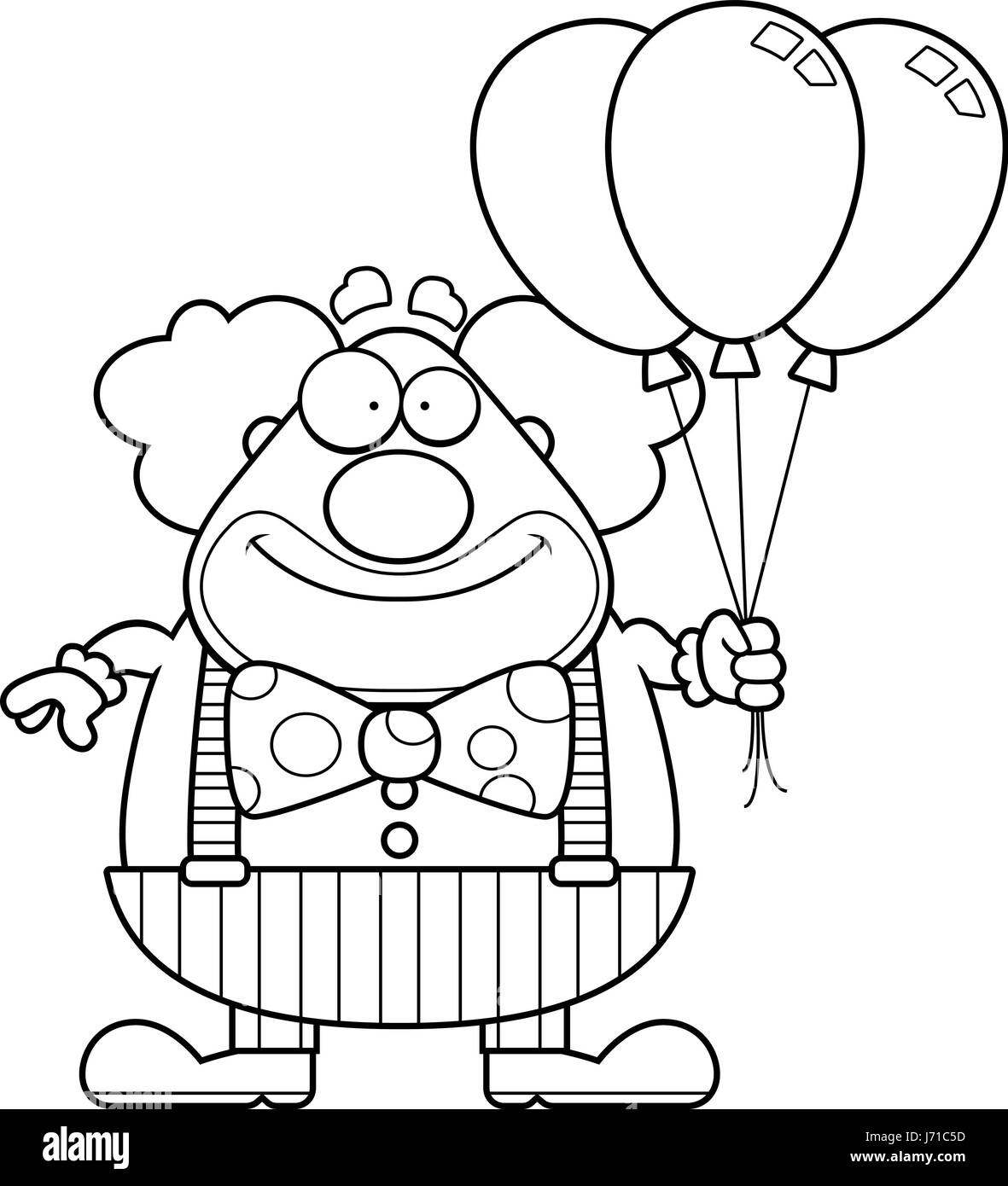 A happy cartoon clown with a bunch of balloons Stock Vector Image & Art ...