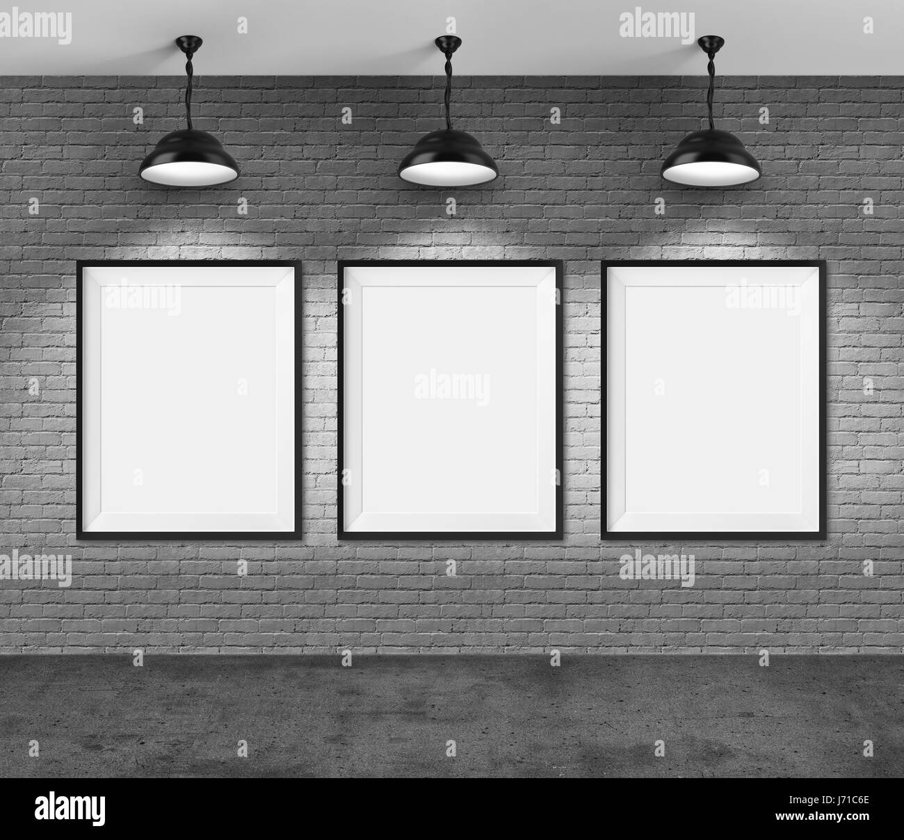 Picture frame on brick wall background Stock Photo Alamy