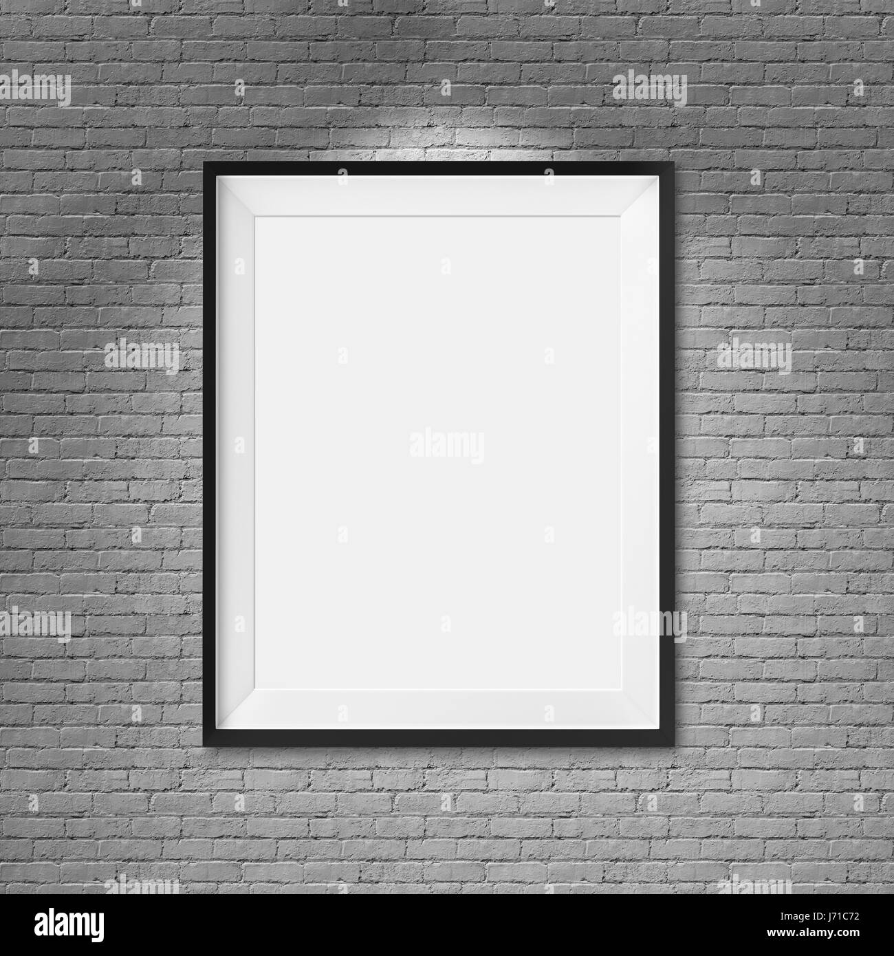 Picture frame on brick wall background Stock Photo - Alamy