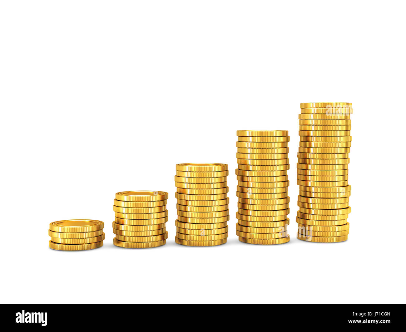 Gold coins isolated on a white background Stock Photo - Alamy