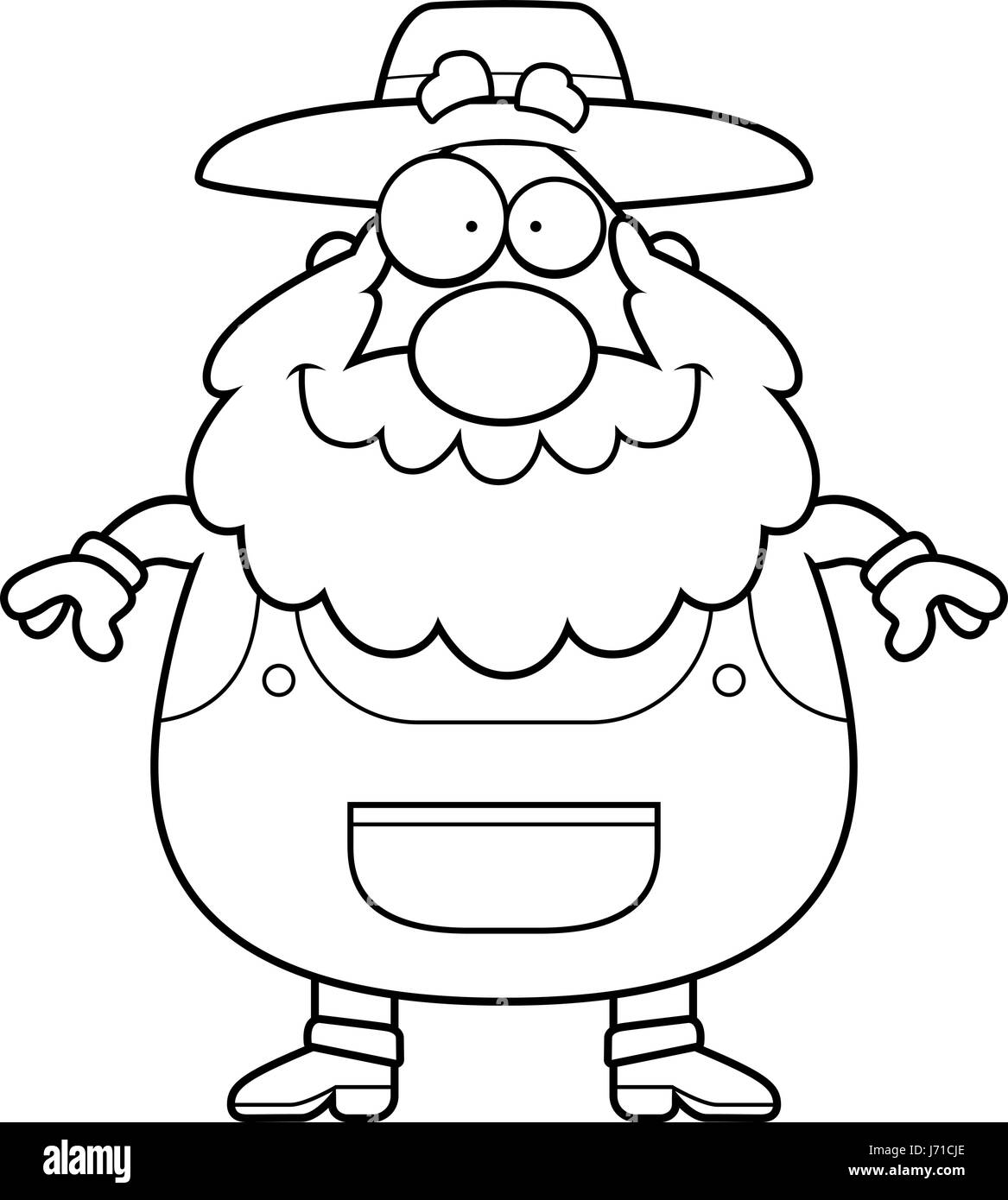 A happy cartoon farmer standing and smiling Stock Vector Image & Art ...