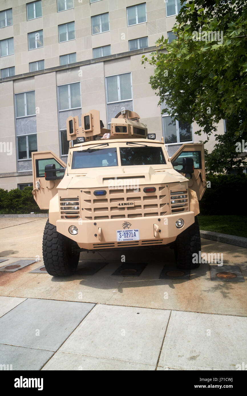 state department lenco bearcat g5 close private security detail armored personnel vehicle Washington DC USA Stock Photo