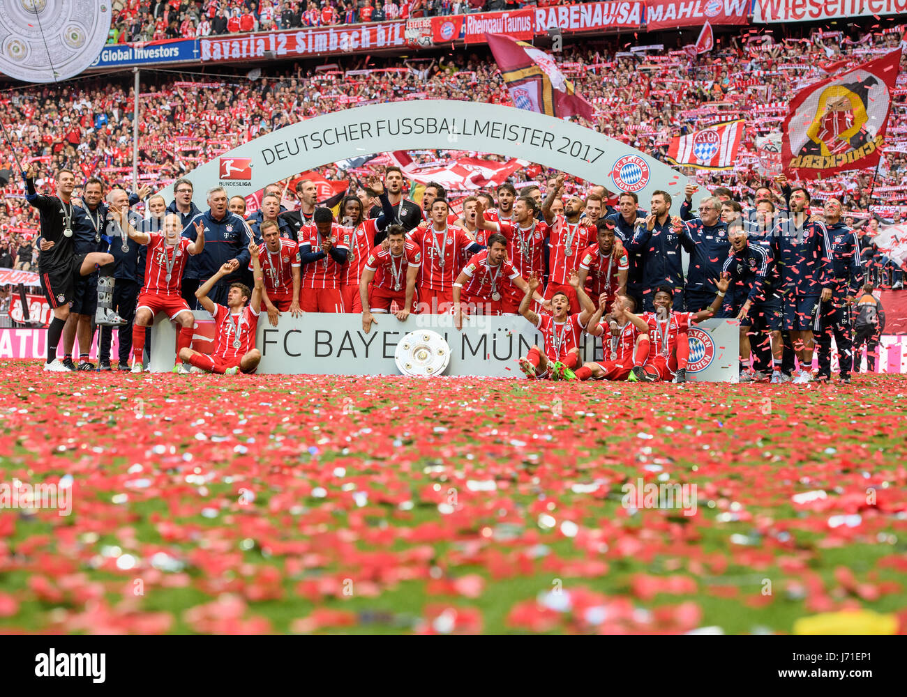 The Munich Team Celebrates Finishing Top Of The Table At The End