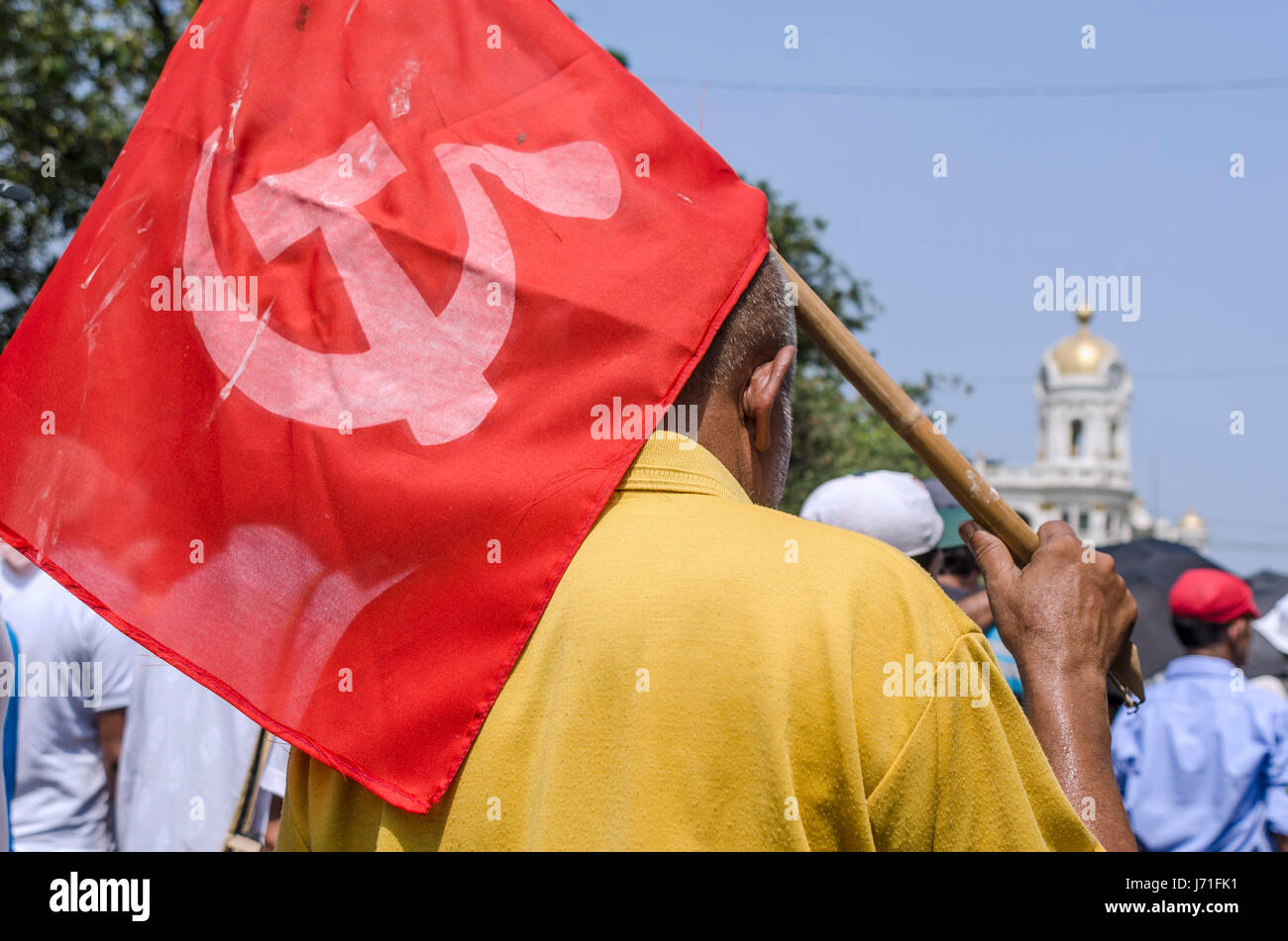 Kolkata, West Bengal, India. 22nd May, 2017. Against the corruption of ruling party of West Bengal, CP(I)M, the communist party organised a protest rally on 22nd May of 2017 from Sealdah station to Nabanna, the head quarter of chief minister of West Bengal.  Credit: ZUMA Press, Inc./Alamy Live News Stock Photo