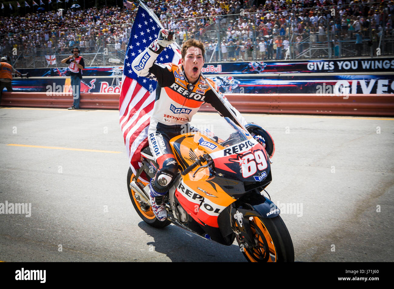 Nicky Hayden MotoGP racer wins his first MotoGP Laguna Seca 2005. Nicky died from severe head Nicky Hayden MotoGP racer wins his first MotoGP Laguna Seca 2005. Nicky died from severe head
