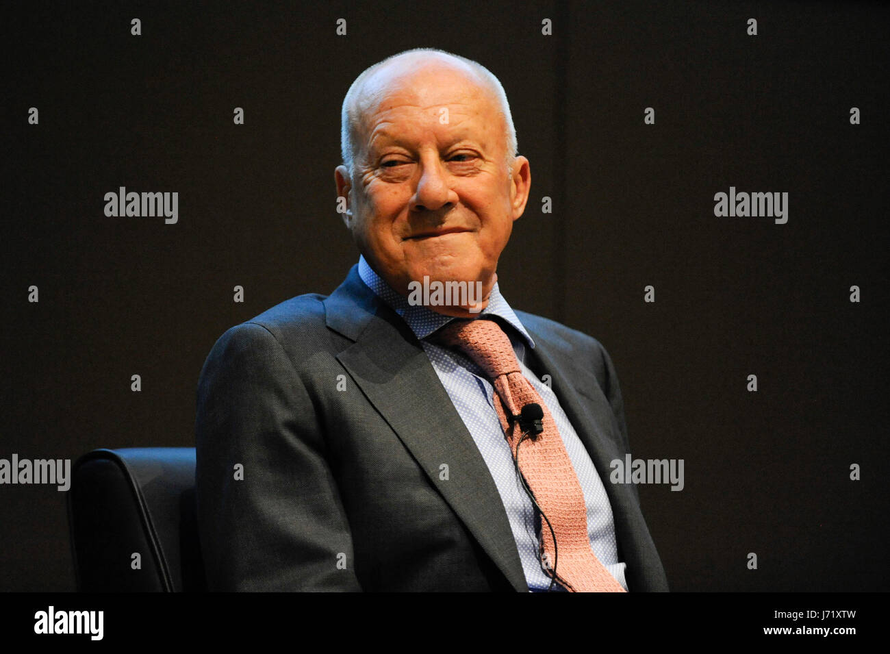 London, UK. 23rd May, 2017. Press preview of 'Cartier in Motion', an exhibition on Cartier, co-curated by celebrated architect Lord Norman Foster (pictured) and Design Museum director Deyan Sudjic, at the Design Museum in London. The exhibition runs from 25 May to 28 July 2017. Credit: Stephen Chung/Alamy Live News Stock Photo