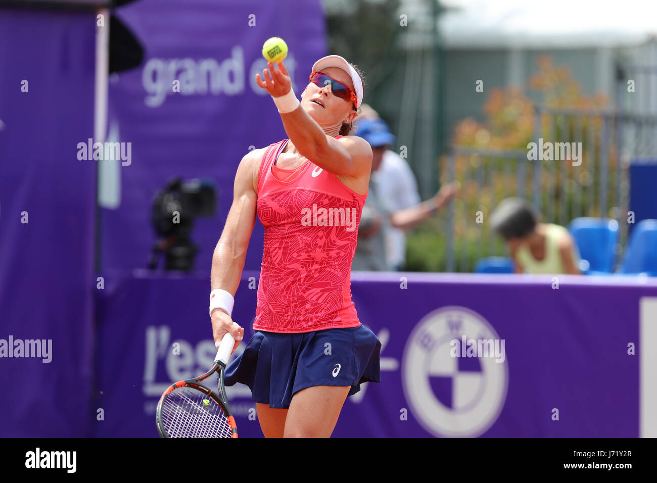 Strasbourg, France. 23rd May, 2017. Australian tennis player Samantha Stosur is in action during her match in the 2nd round of the WTA tennis Internationaux of Strasbourg vs American player Madison Brengle on May 23, 2017 in Strasbourg, France - Credit: Yan Lerval/Alamy Live News Stock Photo