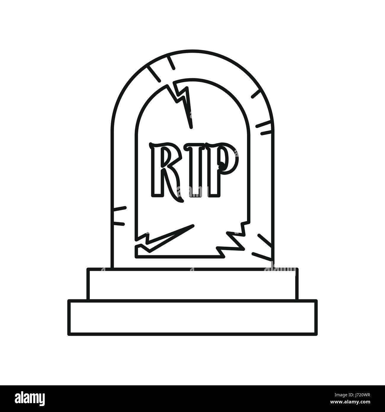 Grave RIP icon, outline style Stock Vector Image & Art - Alamy