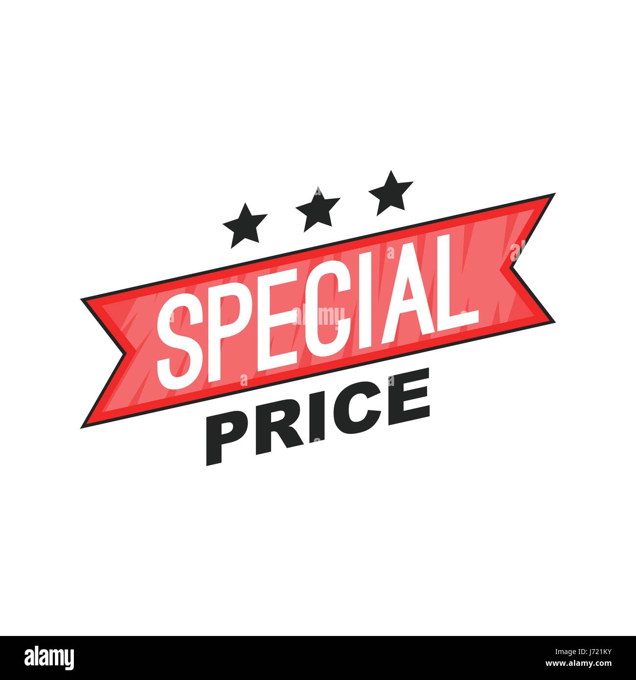 Special price ribbon icon, cartoon style Stock Vector