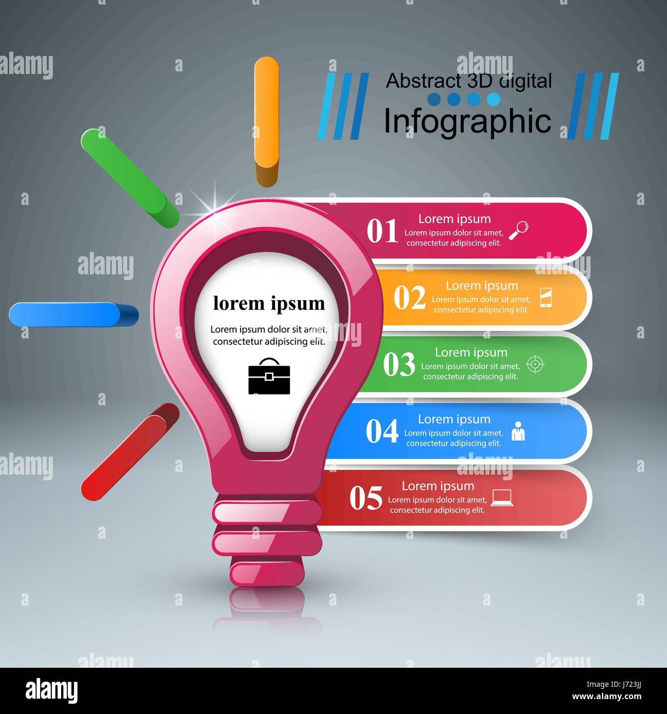 Infographic design. Bulb, Light icon Stock Vector Image & Art - Alamy