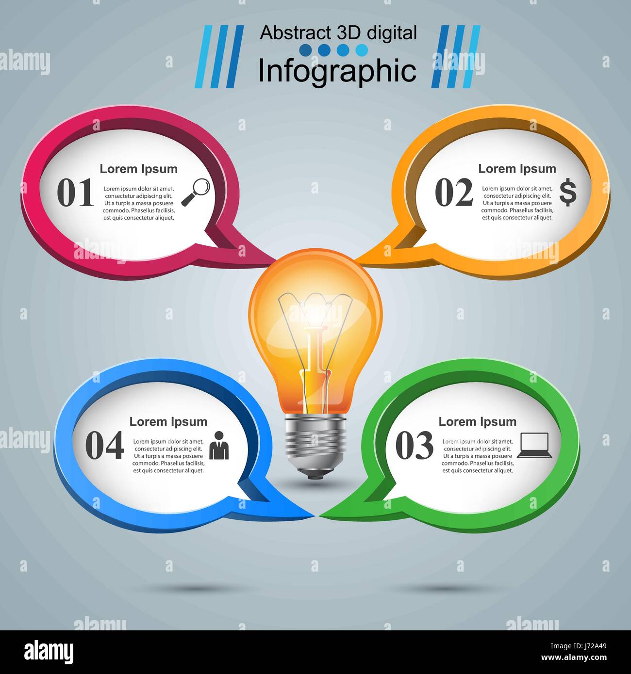 Infographic design. Bulb, Light icon Stock Vector Image & Art - Alamy