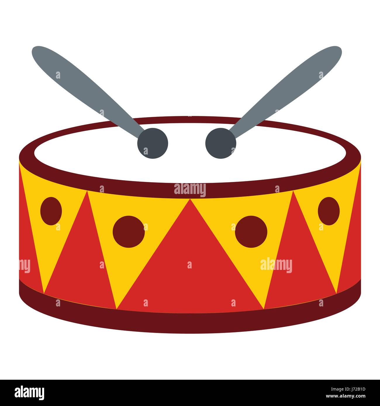 Drum with sticks icon, flat style Stock Vector Image & Art - Alamy