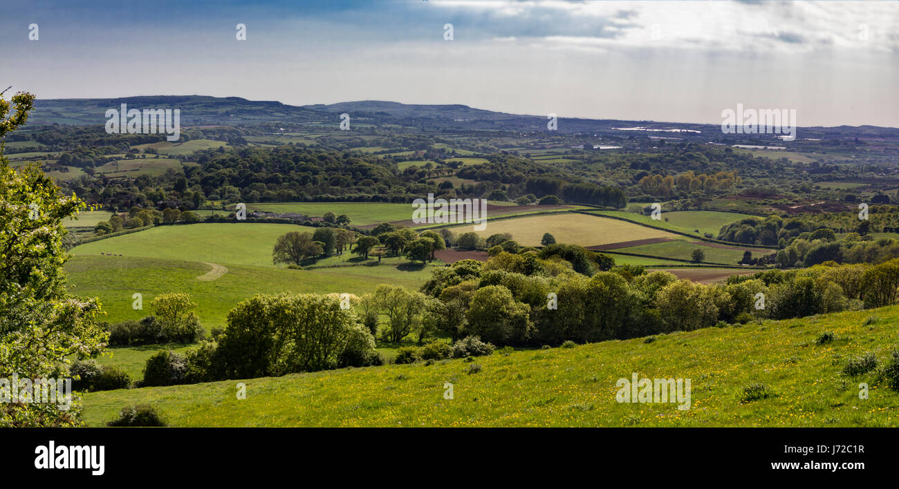 Early spring view from Brading Down to Wroxall, Isle of Wight Stock Photo