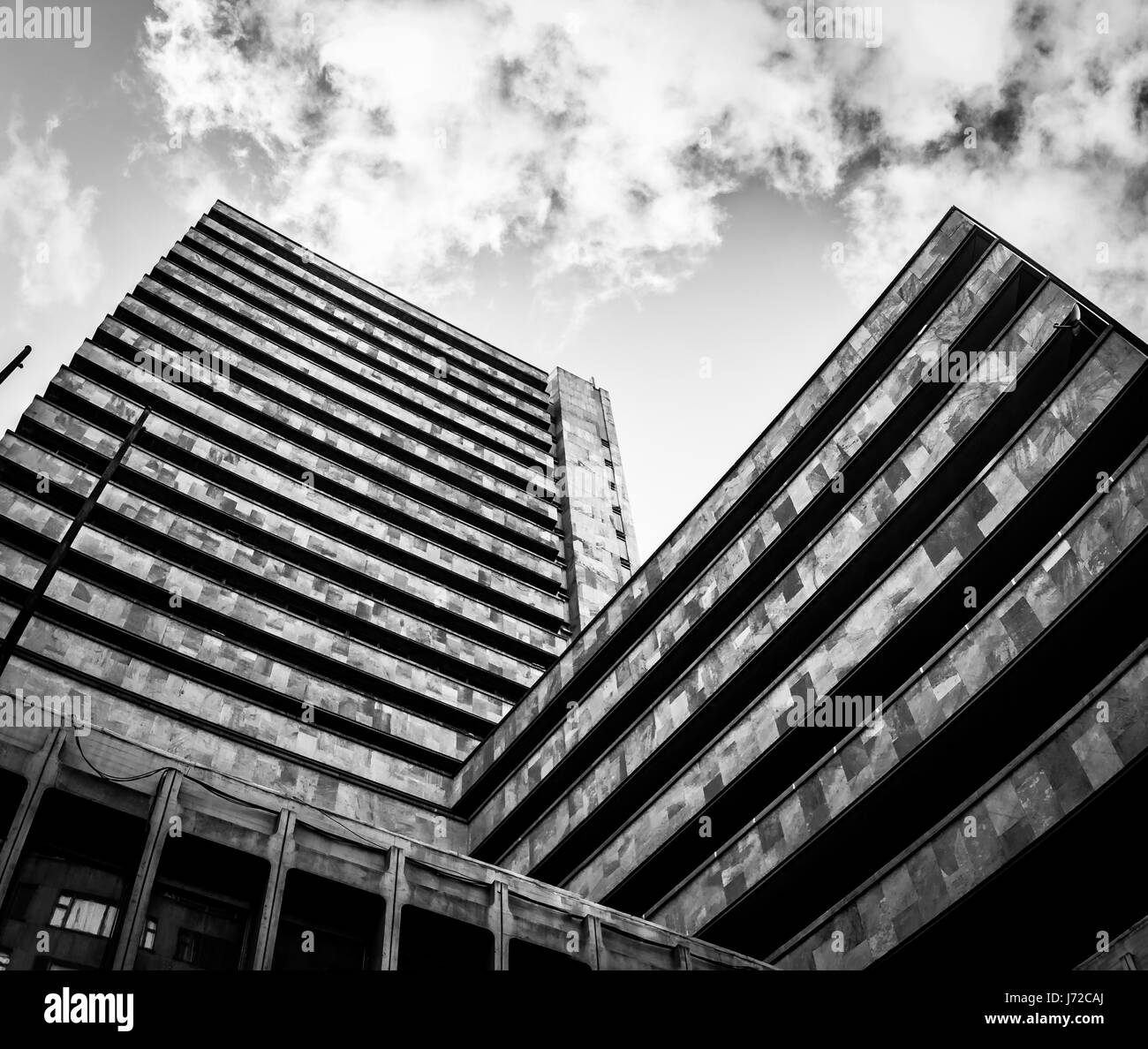 BOGOTA, COLOMBIA - Aug, 2016: Black and White building in Downtown Bogota - Bogota, Colombia Stock Photo