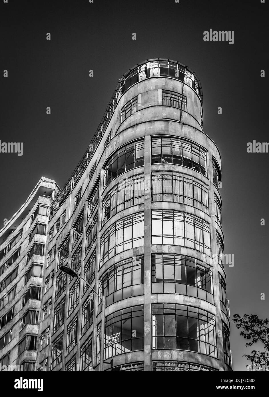 BOGOTA, COLOMBIA - Aug, 2016: Black and White building in Downtown Bogota - Bogota, Colombia Stock Photo