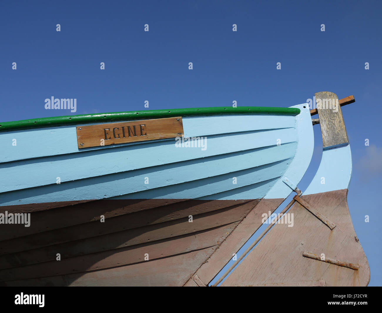 Small Boat Rear blue fishing boat oar back rear rowing boat sailing boat sailboat boat ...