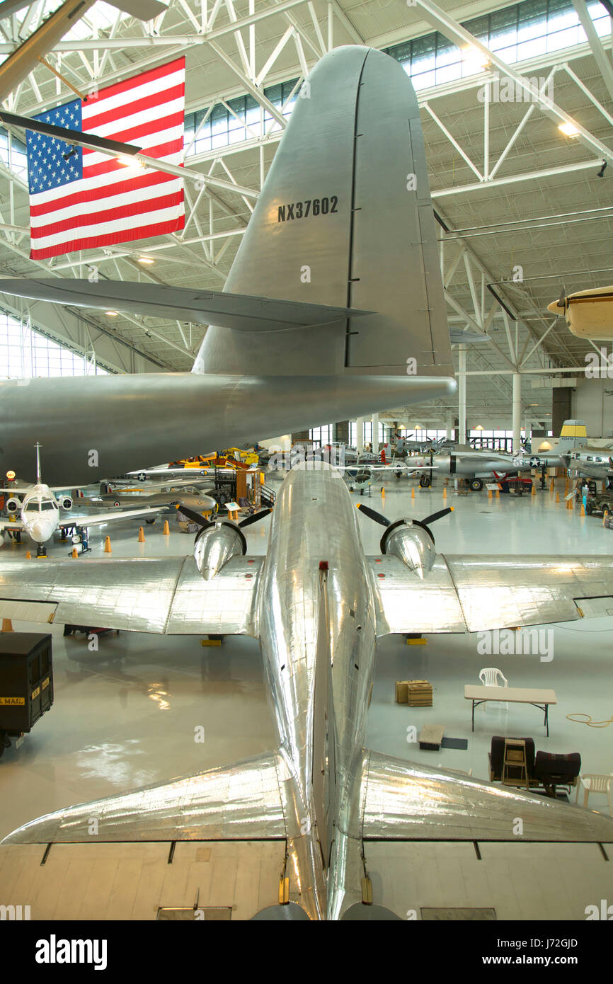 Douglas DC-3A in Museum gallery, Evergreen Aviation and Space Museum, McMinnville, Oregon Stock Photo