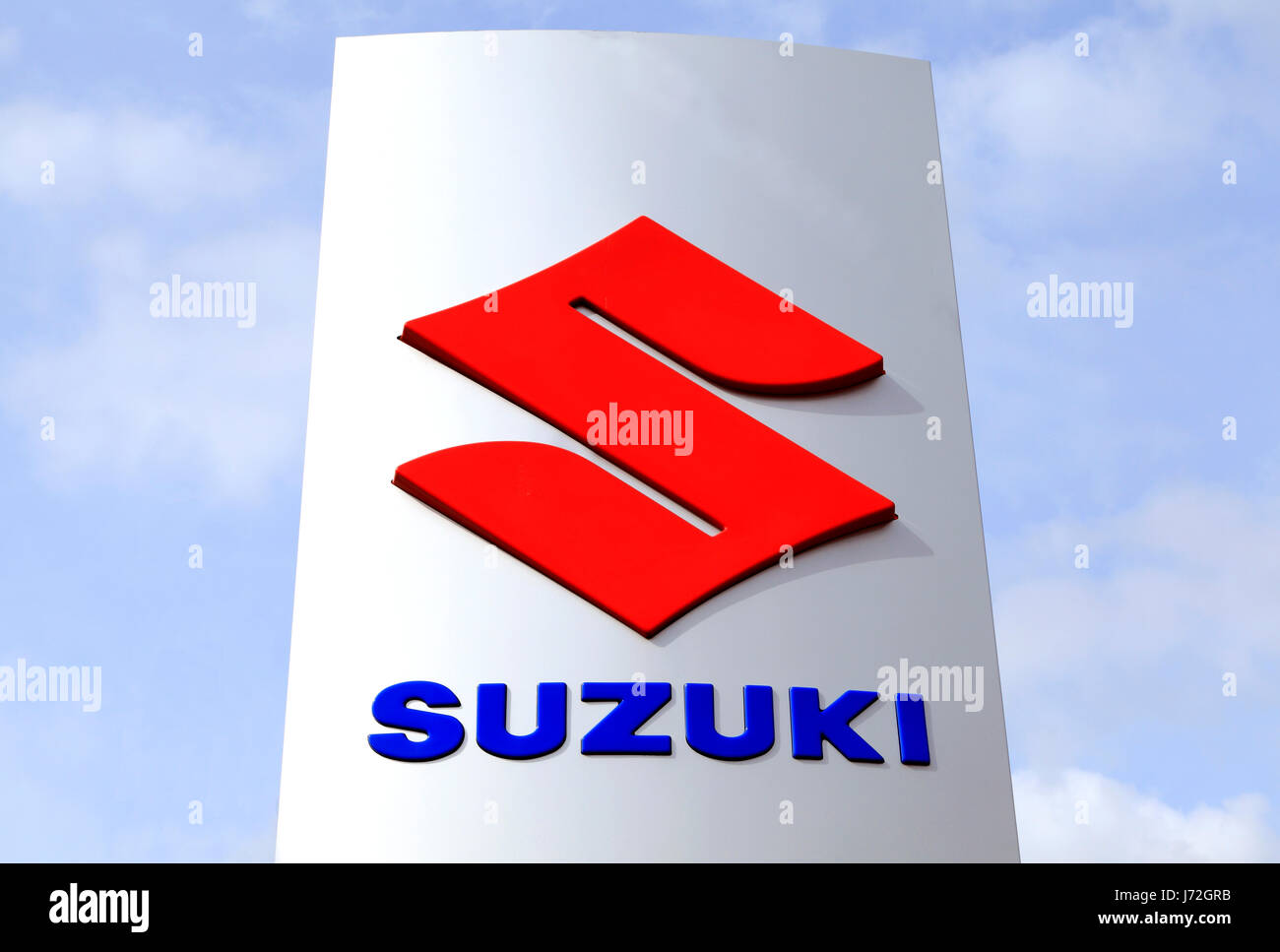 Suzuki sign, logo , motor car manufacturer, dealer, England, UK Stock Photo