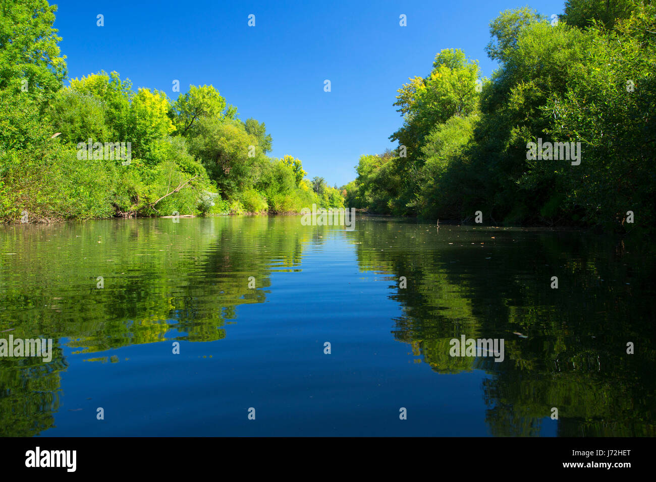 Yamhill River, Dayton Landing County Park, Yamhill County, Oregon Stock