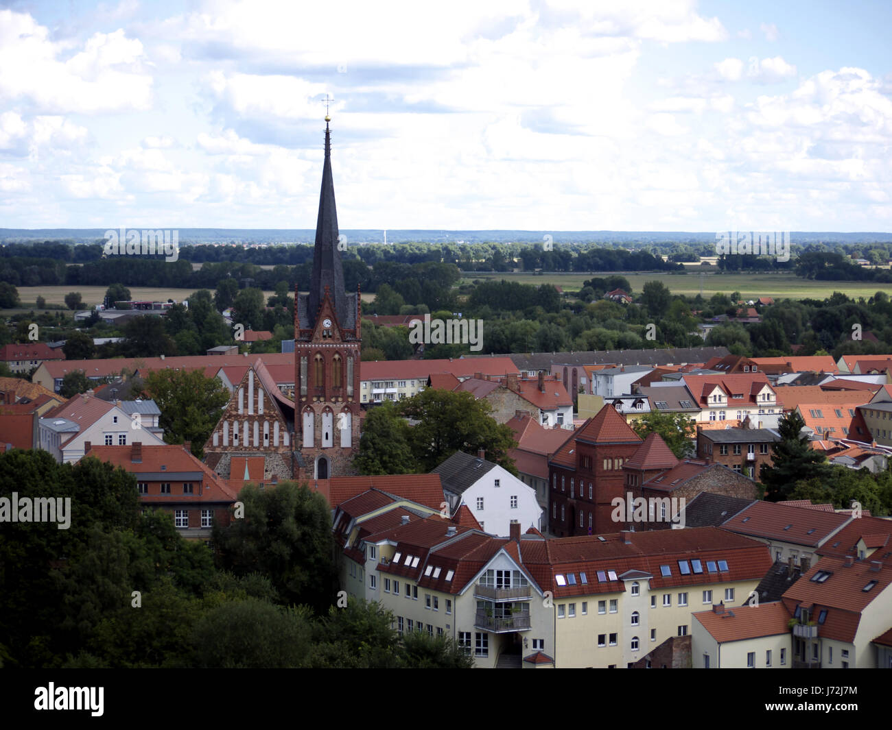 brandenburg germany german federal republic small town aerial perspective Stock Photo