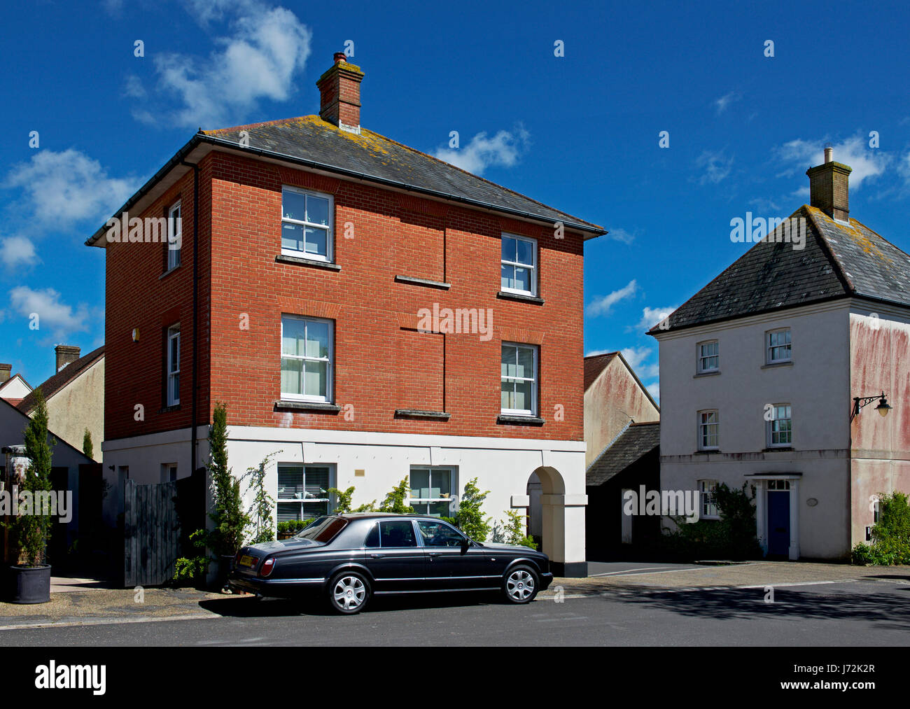 Houses in Poundbury, near Dorchester, Dorset, England UK Stock Photo