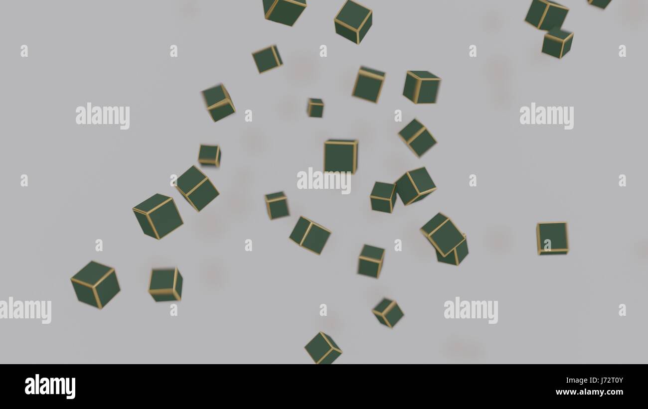 Green moving cubes with a motion blur Stock Photo Alamy