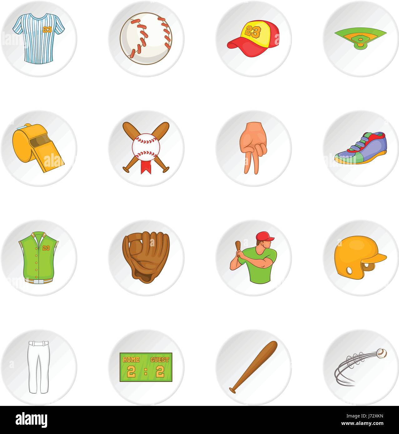 Baseball icons set, cartoon style Stock Vector Image & Art - Alamy