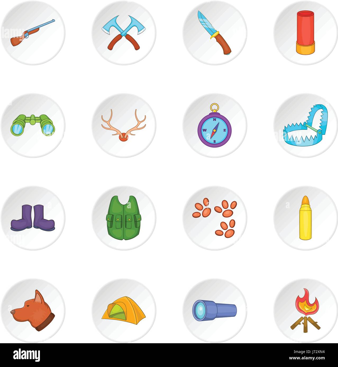 Hunting icons set, cartoon style Stock Vector Image & Art - Alamy
