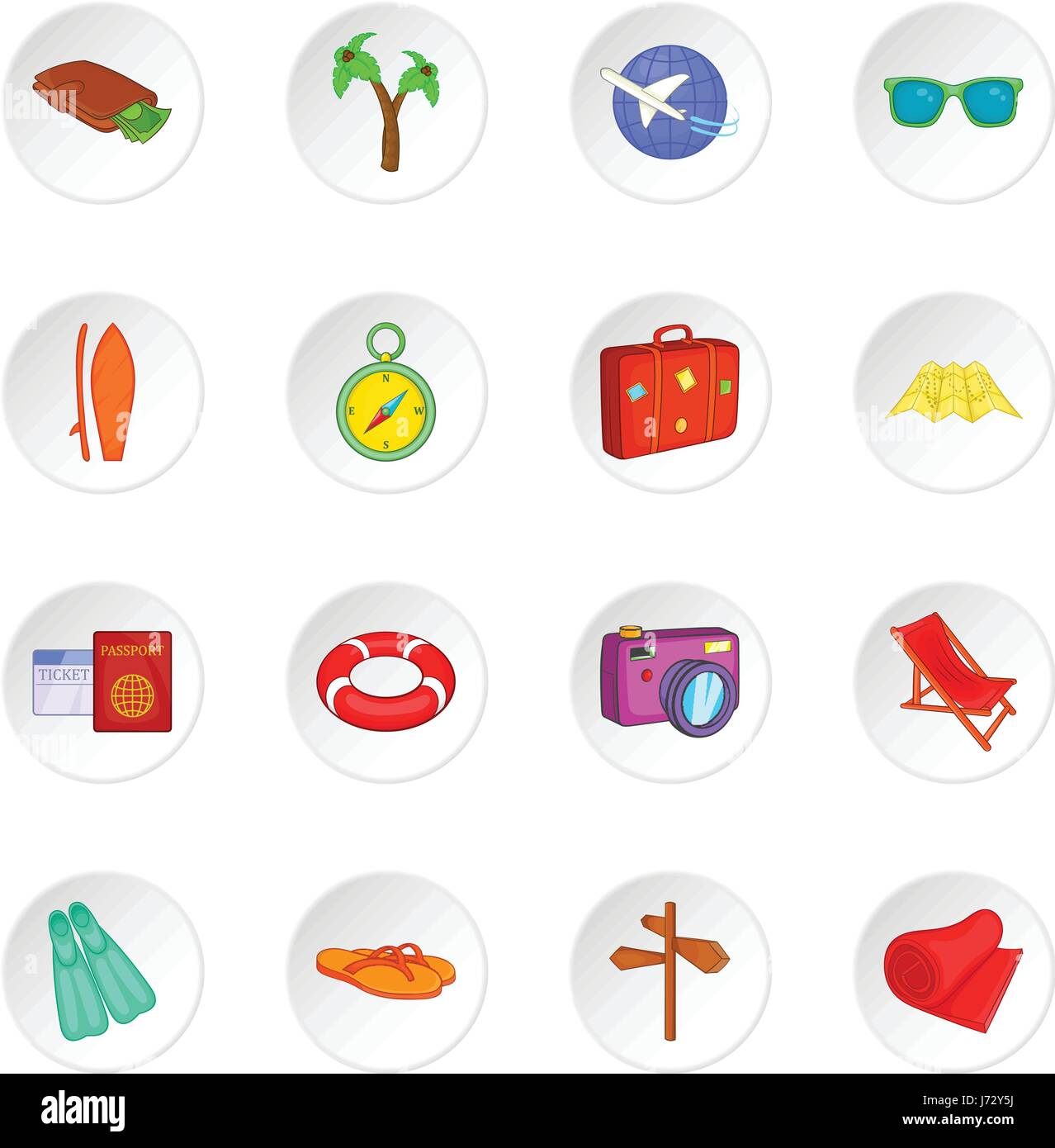 Travel icons set, cartoon style Stock Vector Image & Art - Alamy