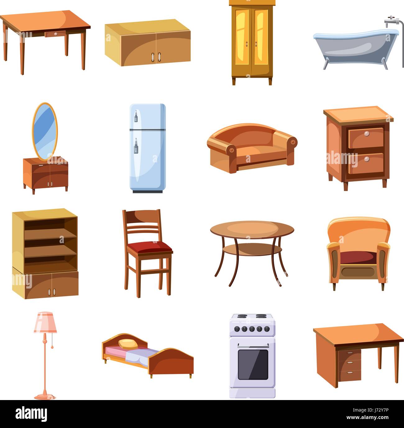 Furniture and household appliances icons set Stock Vector Image & Art