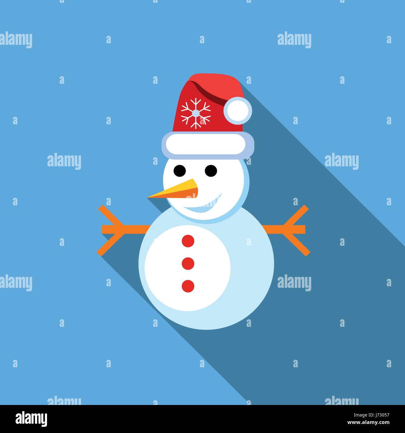 Snowman icon, flat style Stock Vector Image & Art - Alamy