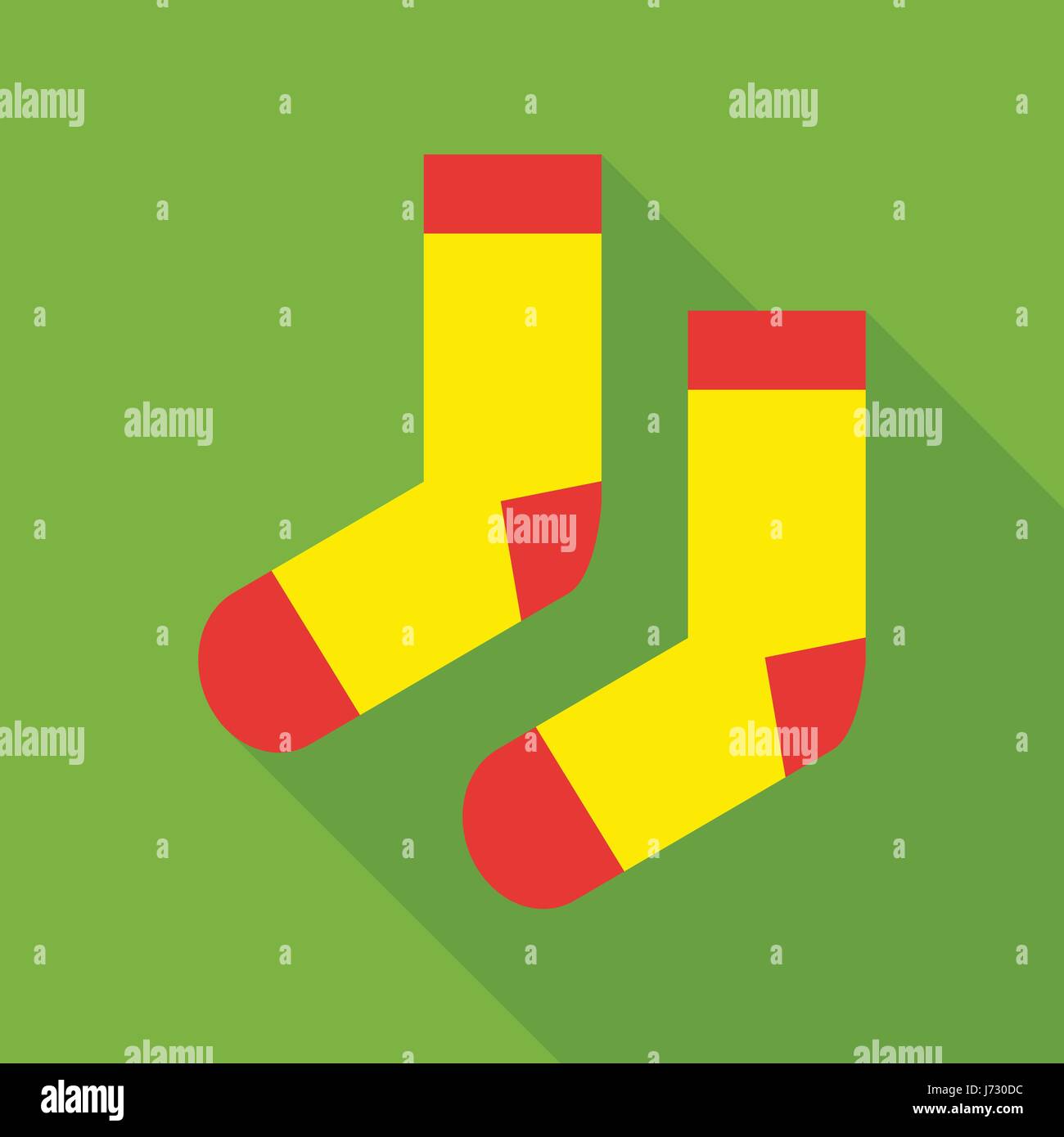 Pair of woolen socks icon, flat style Stock Vector