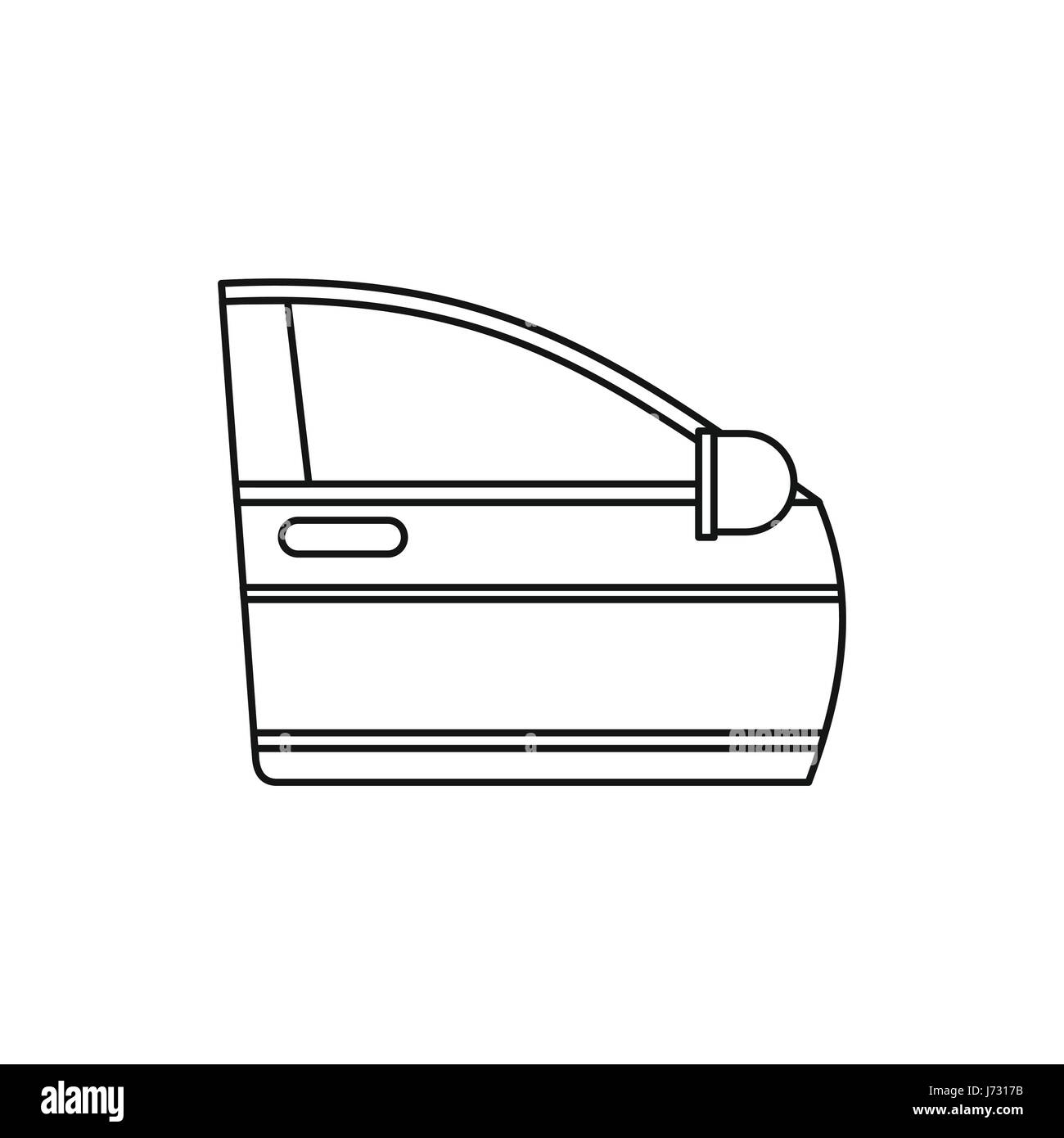 Car door icon, outline style Stock Vector