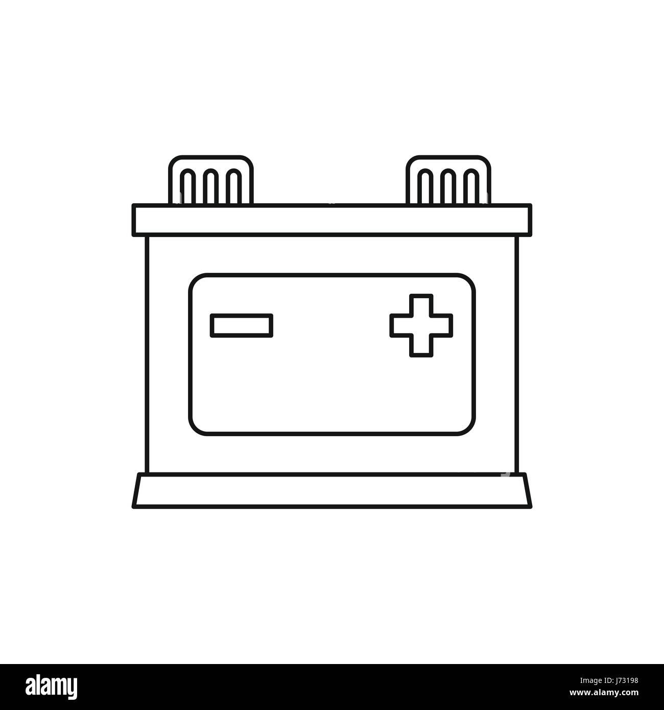 Car battery icon, outline style Stock Vector