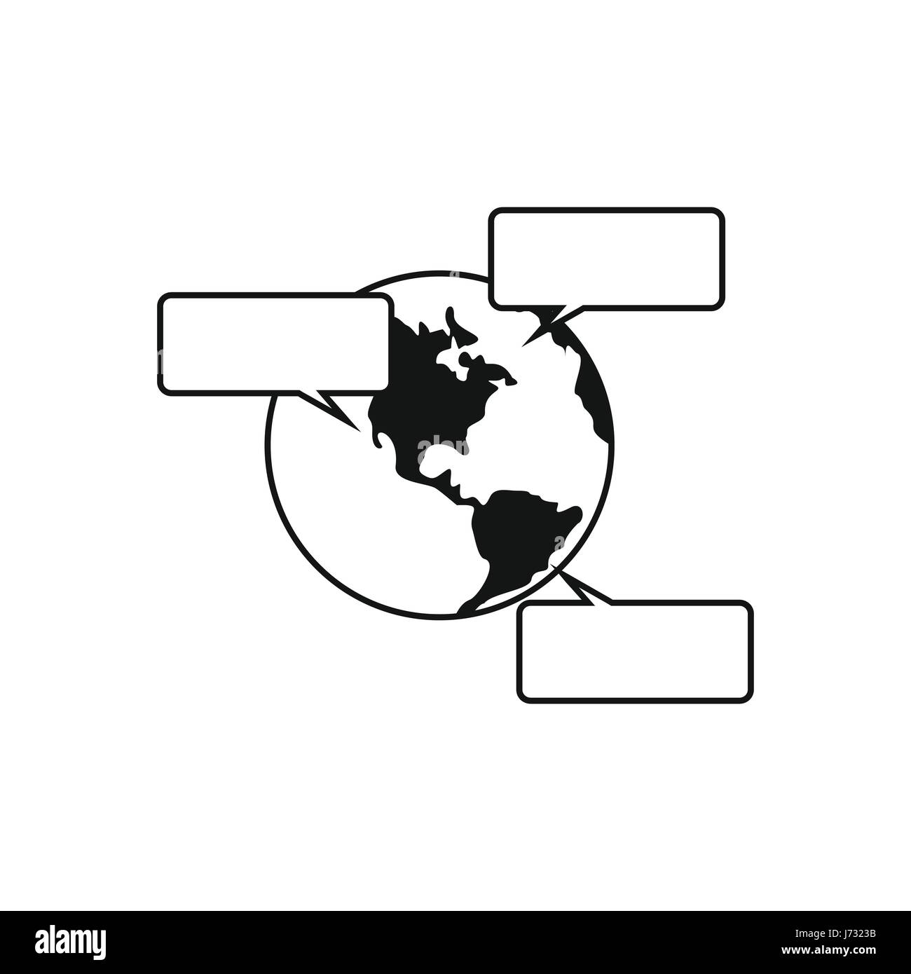Globe and empty speech bubbles icon Stock Vector Image & Art - Alamy