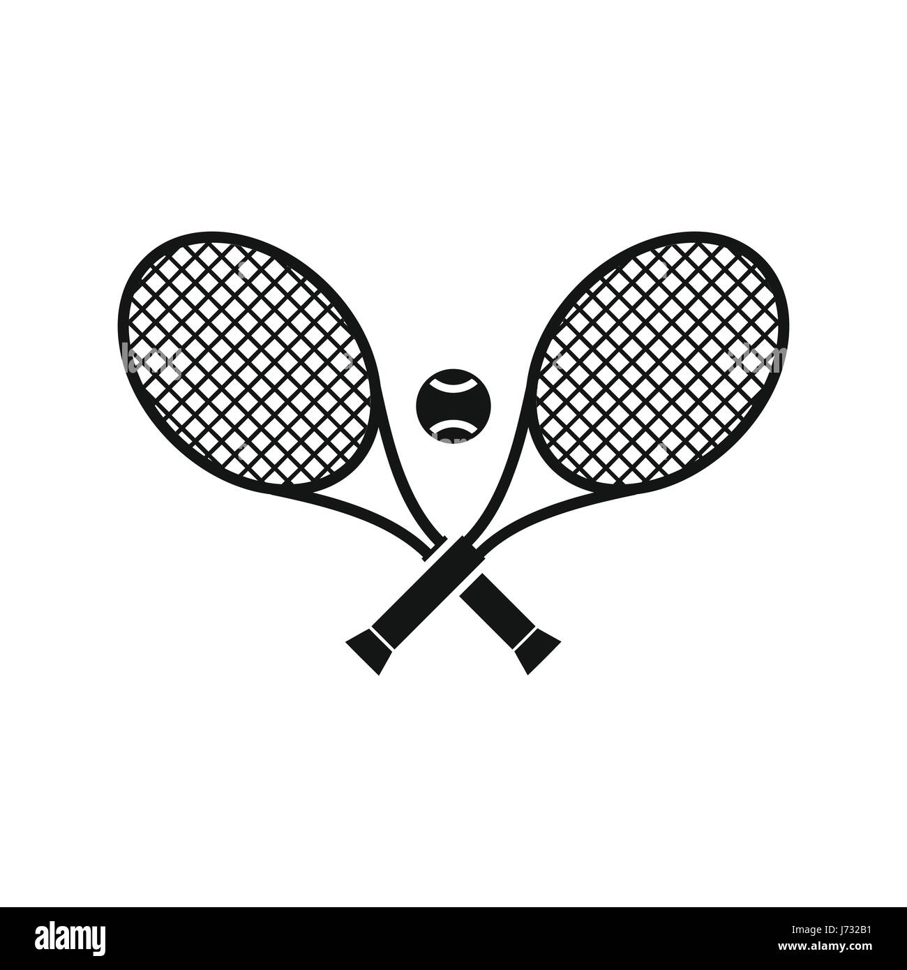 Crossed tennis rackets and ball icon, simple style Stock Vector Image ...