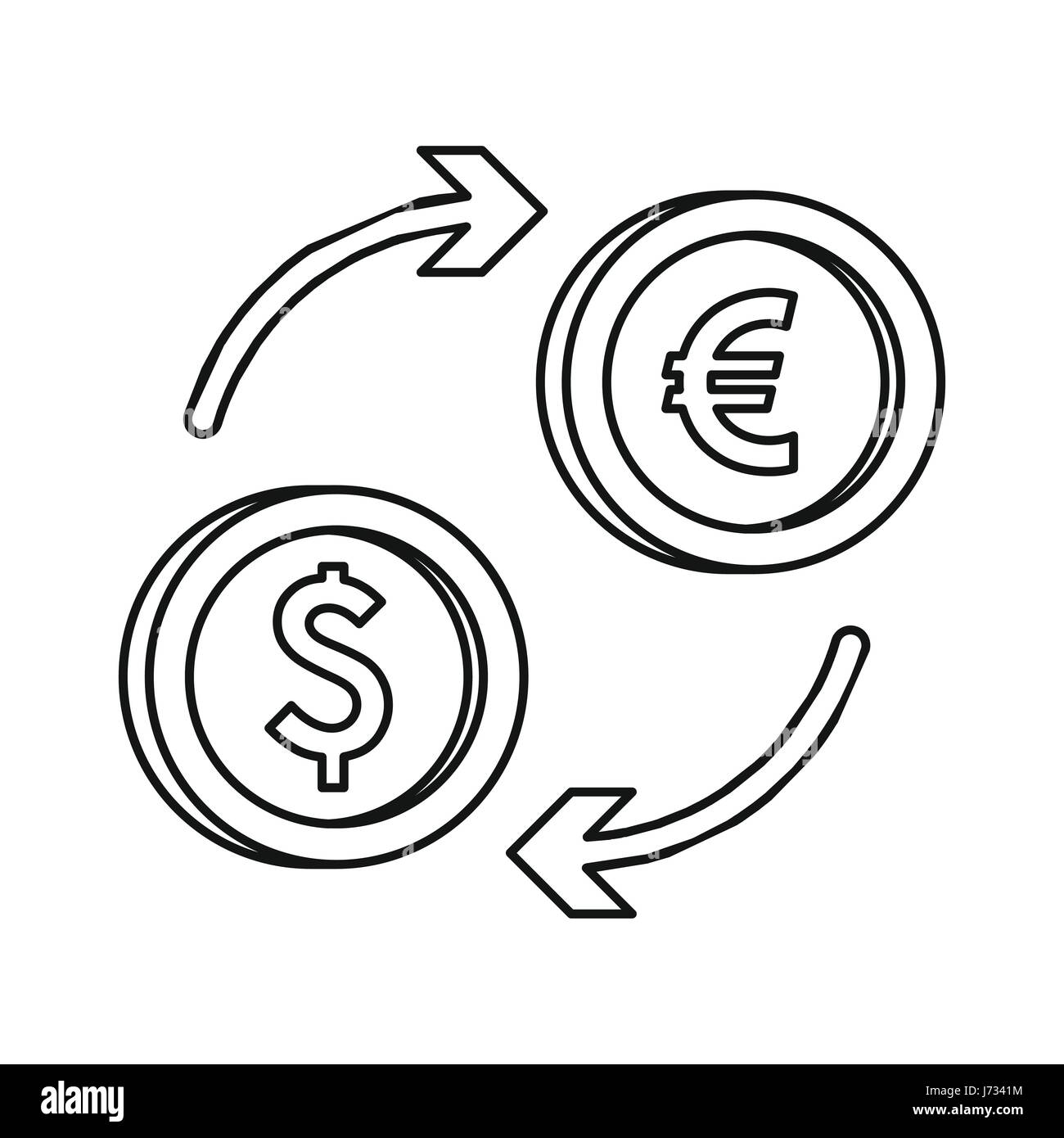 Euro dollar euro exchange icon, outline style Stock Vector Image & Art ...
