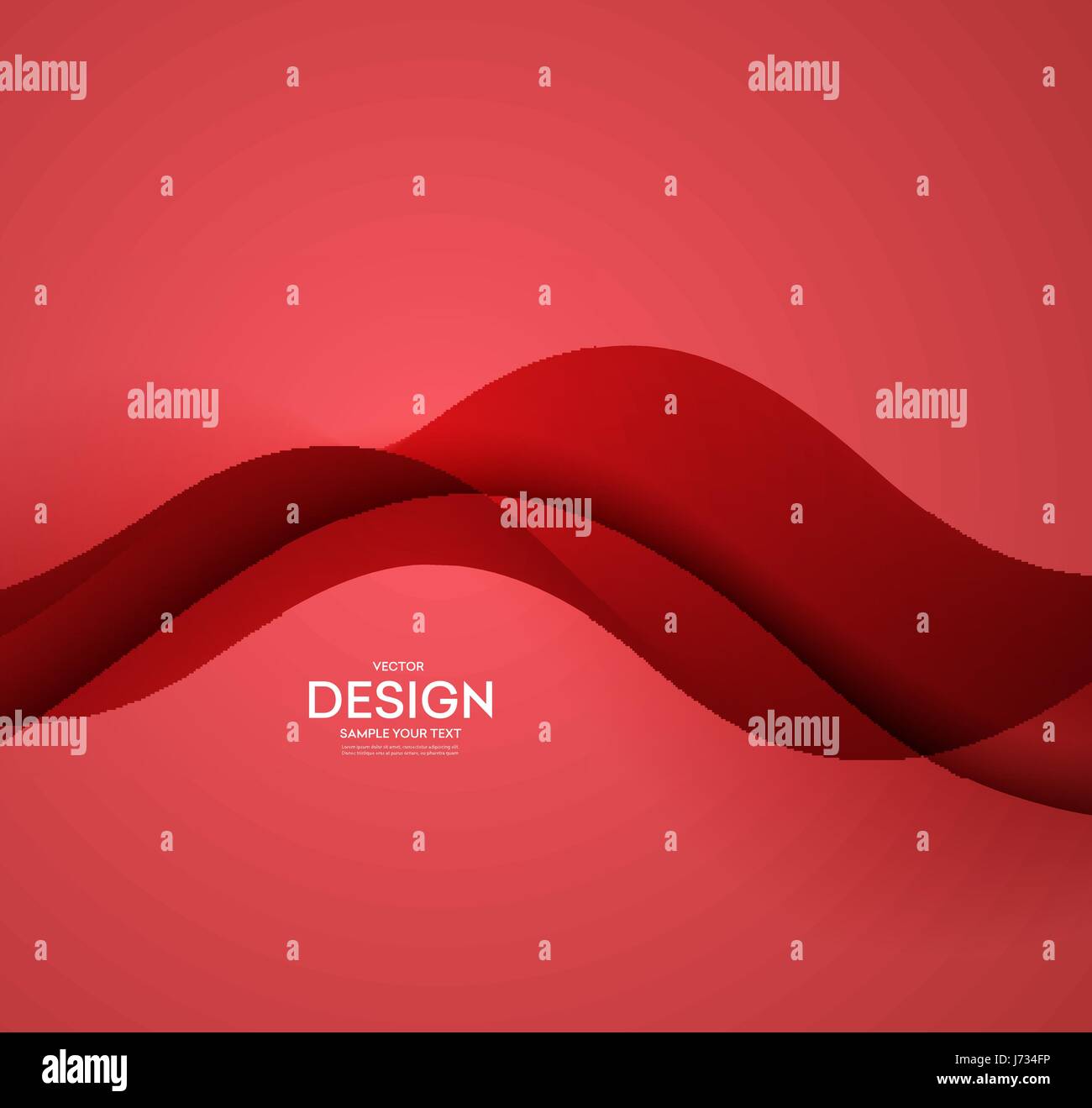 Red vector Template Abstract background with curves lines. For flyer, brochure, booklet and websites design Stock Vector