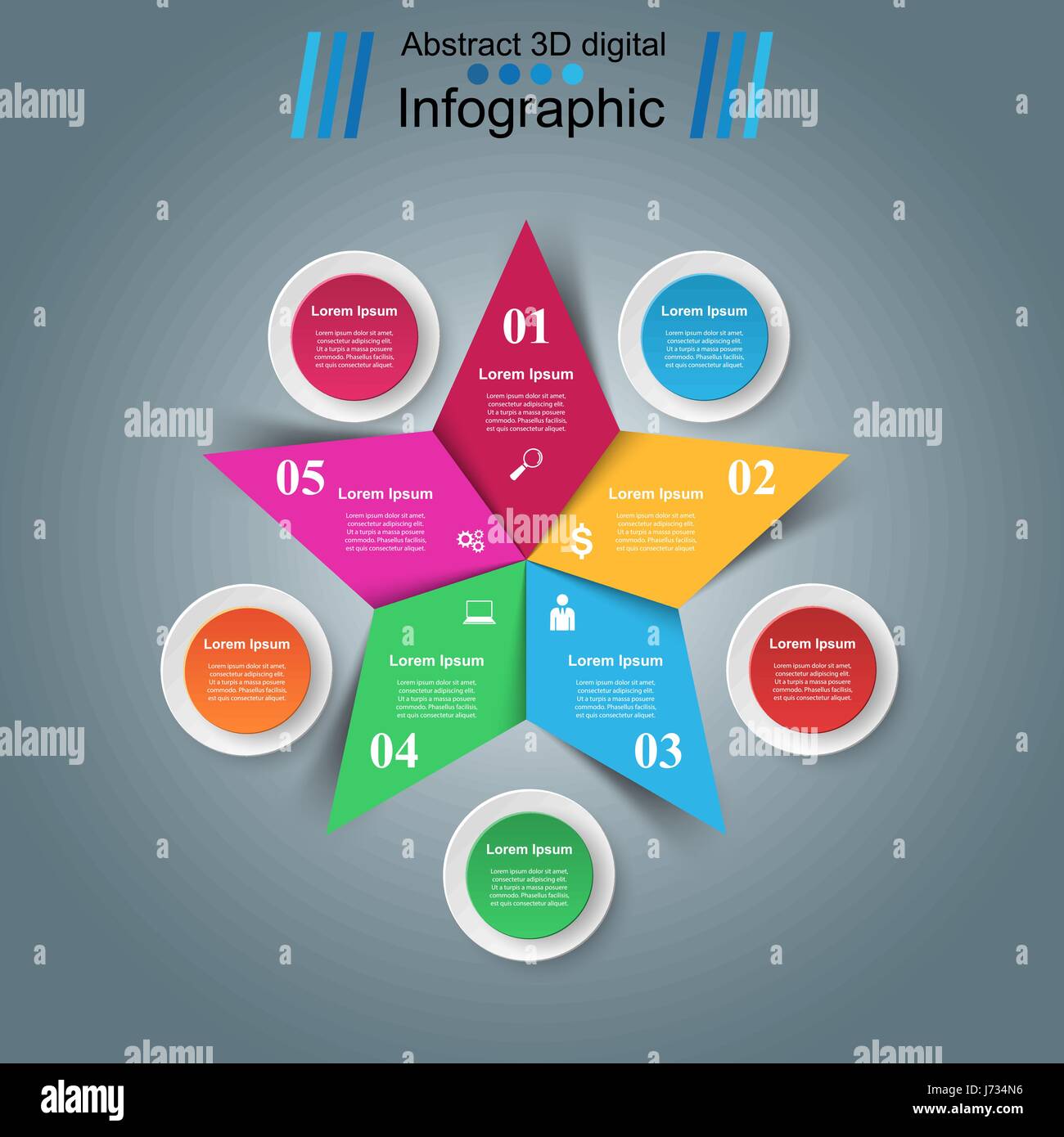 Star Infographics origami style Vector illustration Stock Vector Image ...