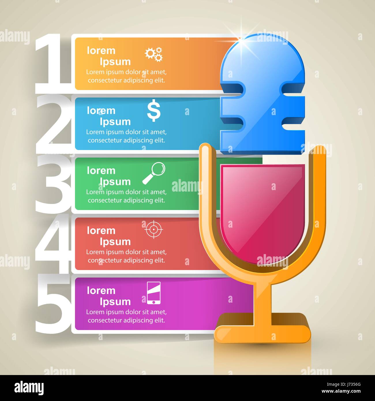 Business Infographics. Microphone icon Stock Vector Image & Art - Alamy