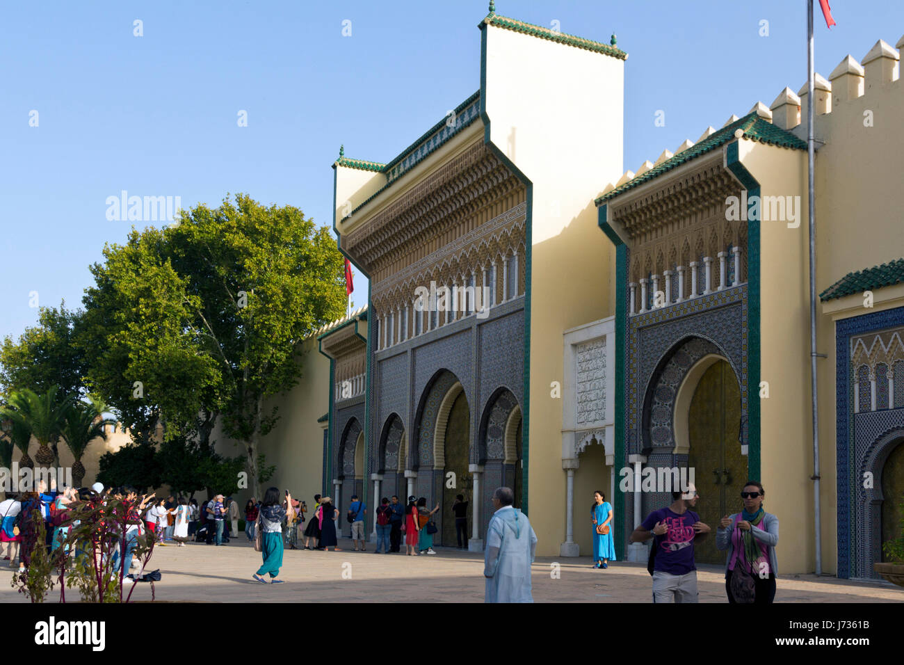 Gate to the Royal Palace in Fes, Morocco Stock Photo - Alamy