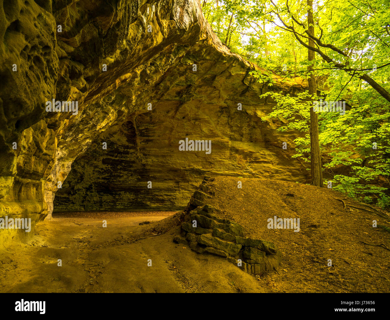 Council Overhang. Starved Rock State Park, Illinois. Stock Photo