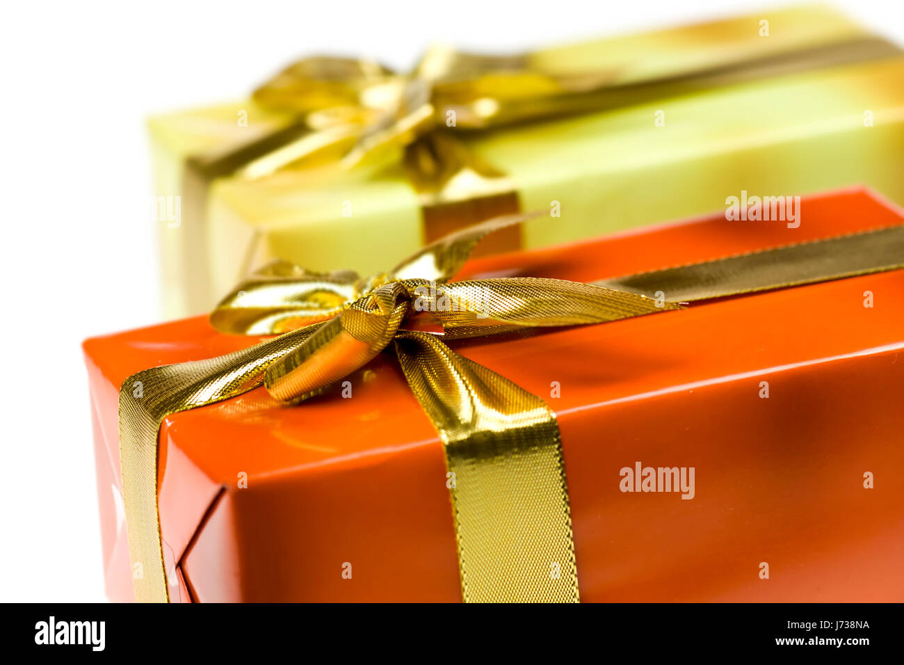 gift with gold ribbon Stock Photo Alamy