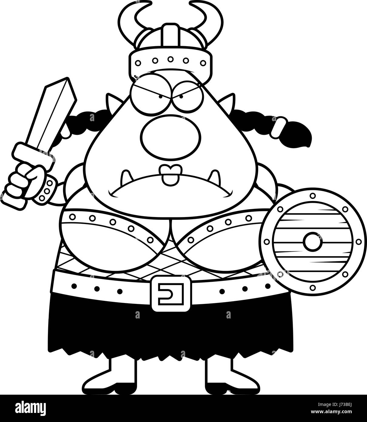 A cartoon illustration of a female orc looking angry Stock Vector Image ...